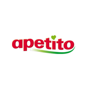 Logo von Apetito in rot mit einer abstrakten, grünen Linie darunter